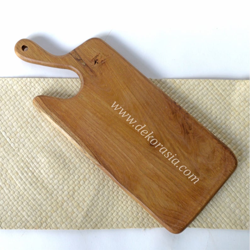 Wooden Antique Teak Cutting Board with Handle Size 14 inches - Kitchenware | Free Shipping